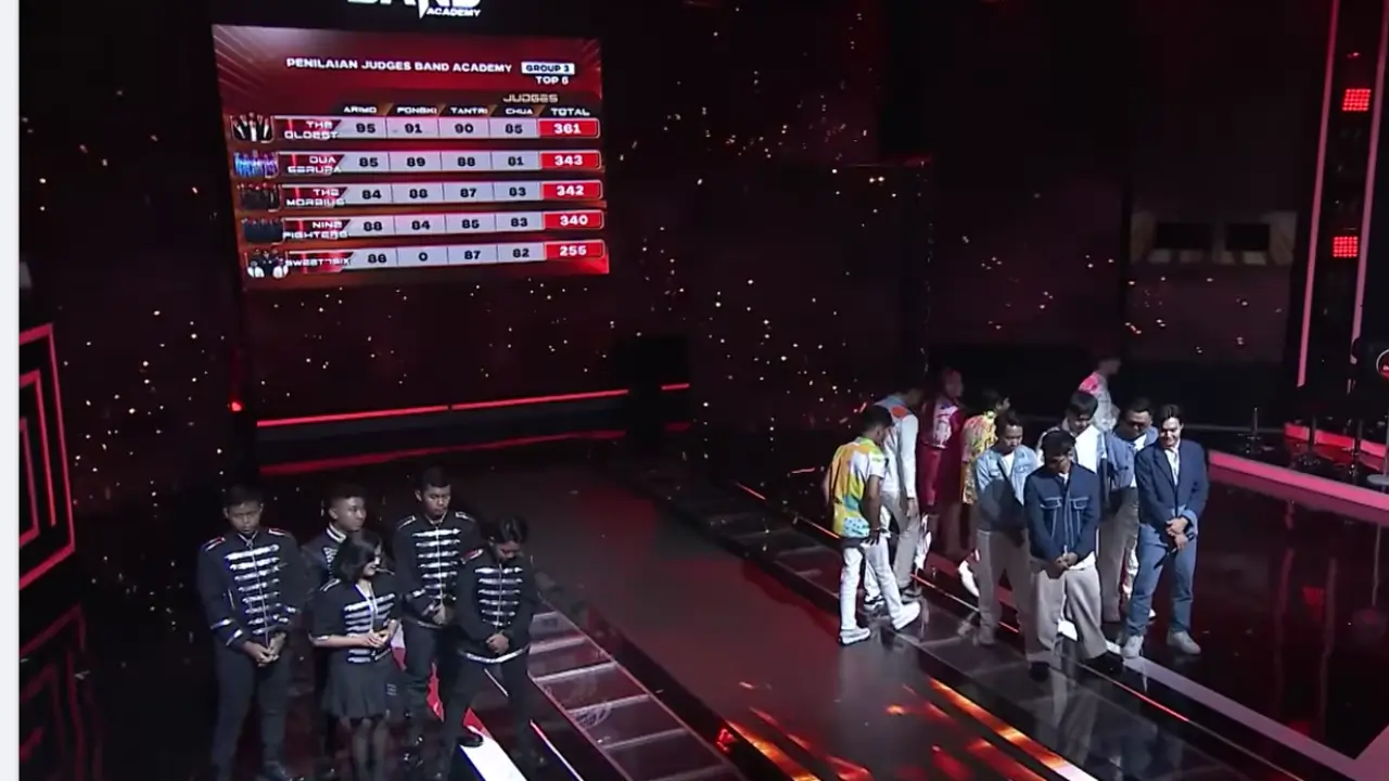 Top 5 Grup 3 Band Academy Indosiar, Kamis (30/4). Foto dok Indosiar