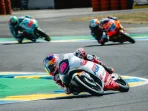 Aksi Veda Ega Pratama di Grand Prix Prancis di Sirkuit Le Mans